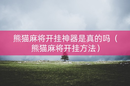 熊猫麻将开挂神器是真的吗（熊猫麻将开挂方法）