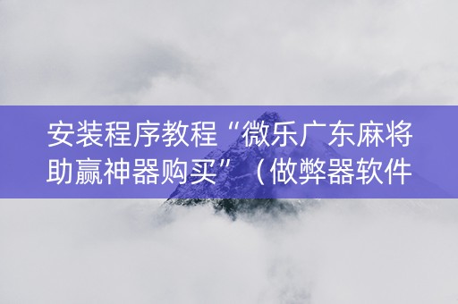 安装程序教程“微乐广东麻将助赢神器购买”（做弊器软件下载)