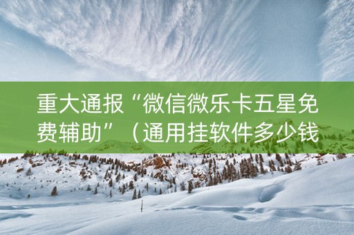 重大通报“微信微乐卡五星免费辅助”（通用挂软件多少钱)