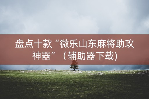盘点十款“微乐山东麻将助攻神器”（辅助器下载)