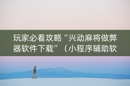 玩家必看攻略“兴动麻将做弊器软件下载”（小程序辅助软件)