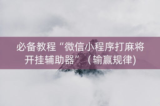 必备教程“微信小程序打麻将开挂辅助器”（输赢规律)