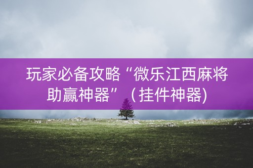 玩家必备攻略“微乐江西麻将助赢神器”（挂件神器)
