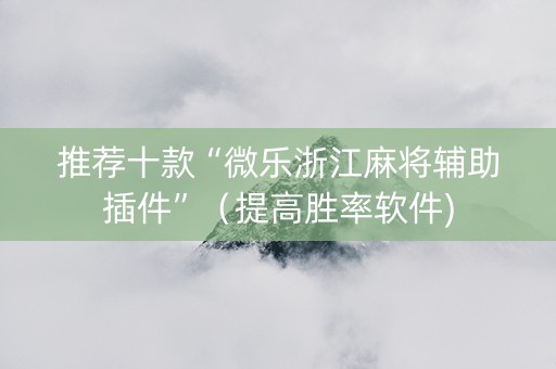推荐十款“微乐浙江麻将辅助插件”（提高胜率软件)