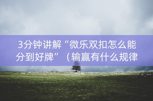 3分钟讲解“微乐双扣怎么能分到好牌”（输赢有什么规律)