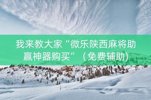 我来教大家“微乐陕西麻将助赢神器购买”（免费辅助)