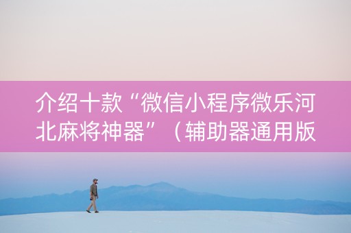 介绍十款“微信小程序微乐河北麻将神器”（辅助器通用版)