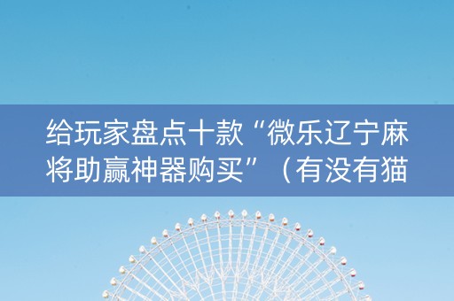 给玩家盘点十款“微乐辽宁麻将助赢神器购买”（有没有猫腻)