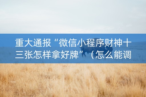 重大通报“微信小程序财神十三张怎样拿好牌”（怎么能调好牌)
