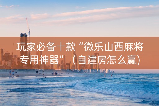 玩家必备十款“微乐山西麻将专用神器”（自建房怎么赢)