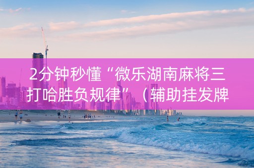2分钟秒懂“微乐湖南麻将三打哈胜负规律”（辅助挂发牌规律)