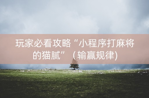 玩家必看攻略“小程序打麻将的猫腻”（输赢规律)