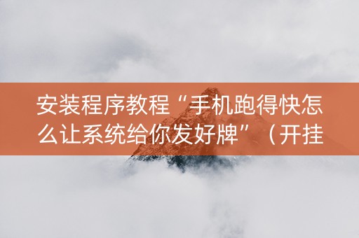 安装程序教程“手机跑得快怎么让系统给你发好牌”（开挂辅助器插件)