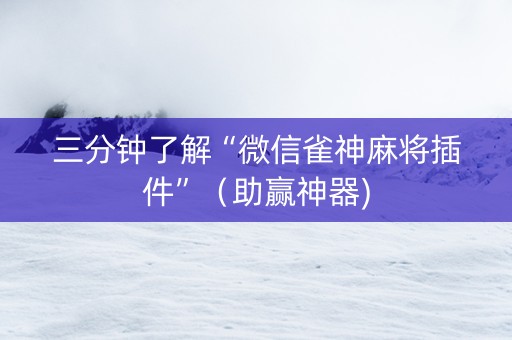 三分钟了解“微信雀神麻将插件”（助赢神器)