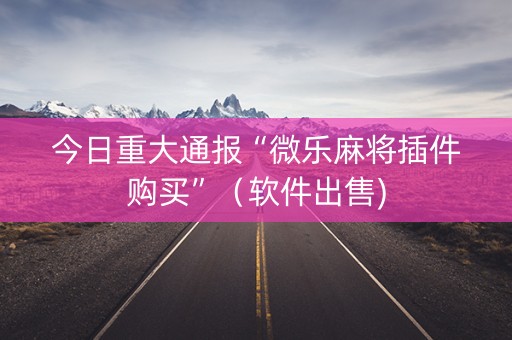 今日重大通报“微乐麻将插件购买”（软件出售)