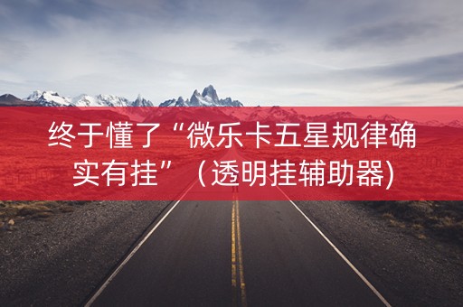 终于懂了“微乐卡五星规律确实有挂”（透明挂辅助器)