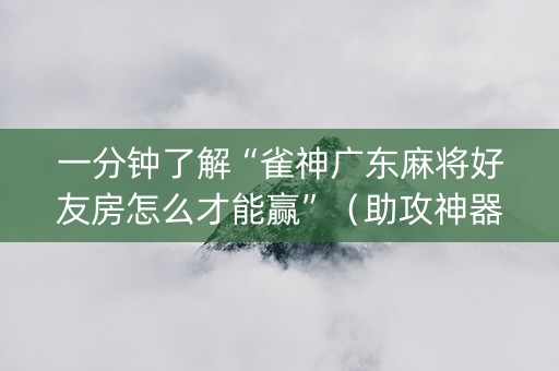 一分钟了解“雀神广东麻将好友房怎么才能赢”（助攻神器)