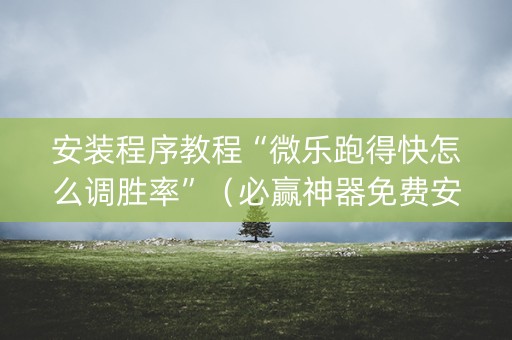 安装程序教程“微乐跑得快怎么调胜率”（必赢神器免费安装)