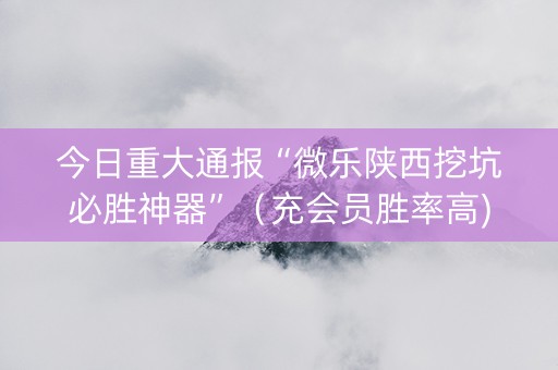 今日重大通报“微乐陕西挖坑必胜神器”（充会员胜率高)