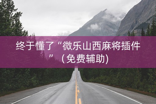 终于懂了“微乐山西麻将插件”（免费辅助)