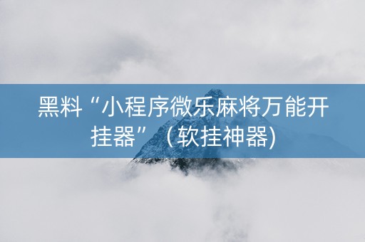 黑料“小程序微乐麻将万能开挂器”（软挂神器)