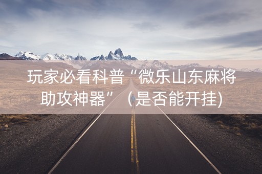 玩家必看科普“微乐山东麻将助攻神器”（是否能开挂)