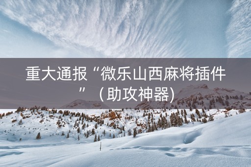 重大通报“微乐山西麻将插件”（助攻神器)