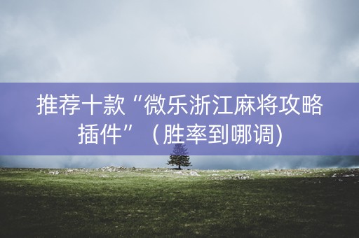 推荐十款“微乐浙江麻将攻略插件”（胜率到哪调)