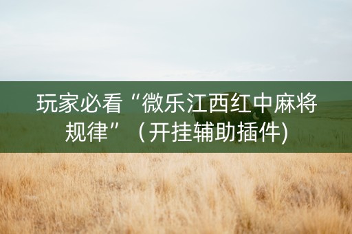 玩家必看“微乐江西红中麻将规律”（开挂辅助插件)