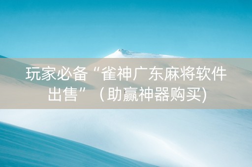 玩家必备“雀神广东麻将软件出售”（助赢神器购买)