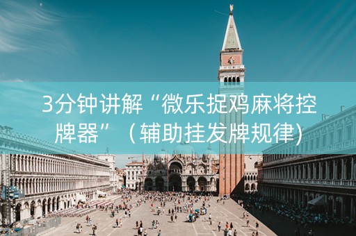 3分钟讲解“微乐捉鸡麻将控牌器”（辅助挂发牌规律)