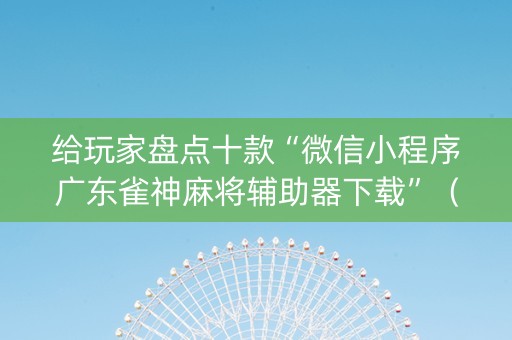 给玩家盘点十款“微信小程序广东雀神麻将辅助器下载”（必赢神器免费安装)