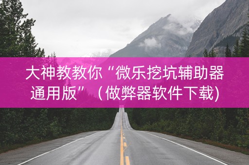 大神教教你“微乐挖坑辅助器通用版”（做弊器软件下载)