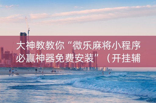 大神教教你“微乐麻将小程序必赢神器免费安装”（开挂辅助器脚本)