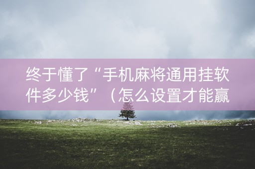 终于懂了“手机麻将通用挂软件多少钱”（怎么设置才能赢)
