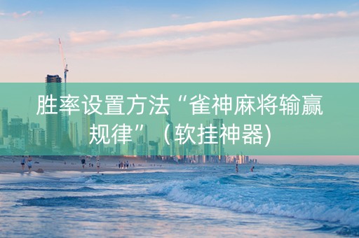 胜率设置方法“雀神麻将输赢规律”（软挂神器)