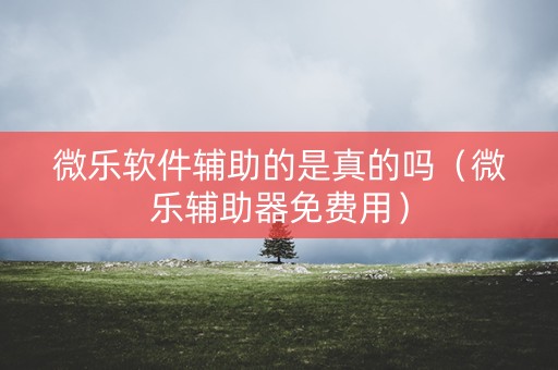 微乐软件辅助的是真的吗（微乐辅助器免费用）