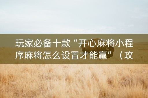 玩家必备十款“开心麻将小程序麻将怎么设置才能赢”（攻略插件)