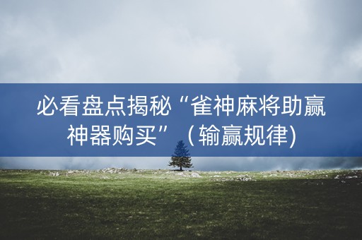 必看盘点揭秘“雀神麻将助赢神器购买”（输赢规律)