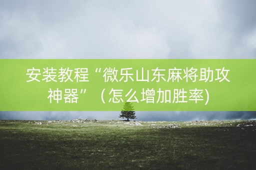 安装教程“微乐山东麻将助攻神器”（怎么增加胜率)