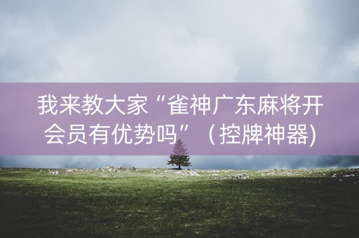 我来教大家“雀神广东麻将开会员有优势吗”（控牌神器)