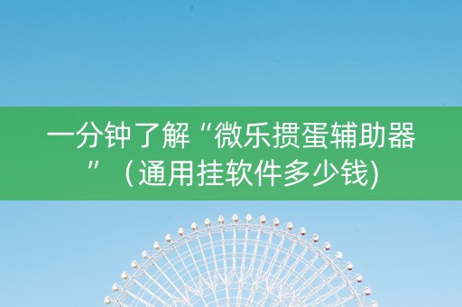 一分钟了解“微乐掼蛋辅助器”（通用挂软件多少钱)