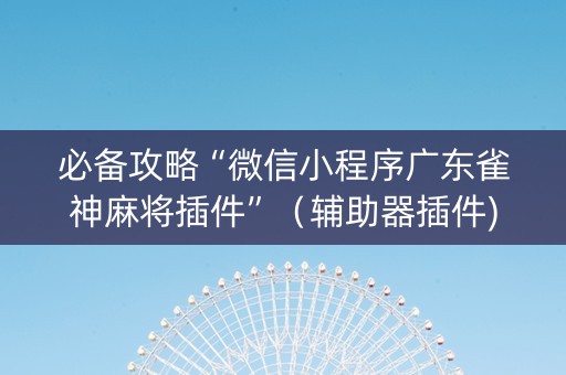 必备攻略“微信小程序广东雀神麻将插件”（辅助器插件)