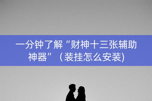 一分钟了解“财神十三张辅助神器”（装挂怎么安装)