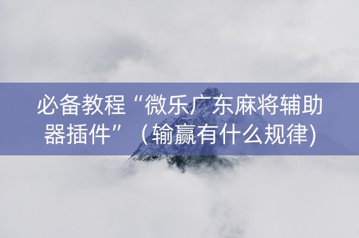 必备教程“微乐广东麻将辅助器插件”（输赢有什么规律)