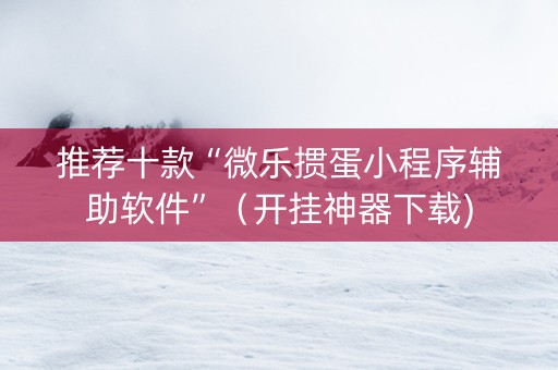 推荐十款“微乐掼蛋小程序辅助软件”（开挂神器下载)