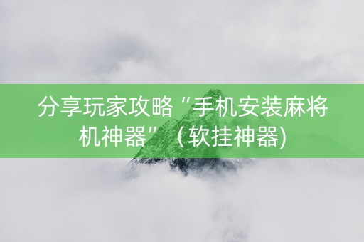 分享玩家攻略“手机安装麻将机神器”（软挂神器)