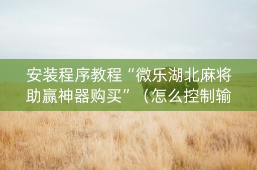 安装程序教程“微乐湖北麻将助赢神器购买”（怎么控制输赢)