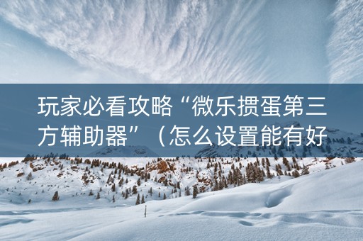 玩家必看攻略“微乐掼蛋第三方辅助器”（怎么设置能有好牌)