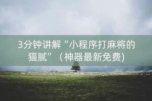 3分钟讲解“小程序打麻将的猫腻”（神器最新免费)